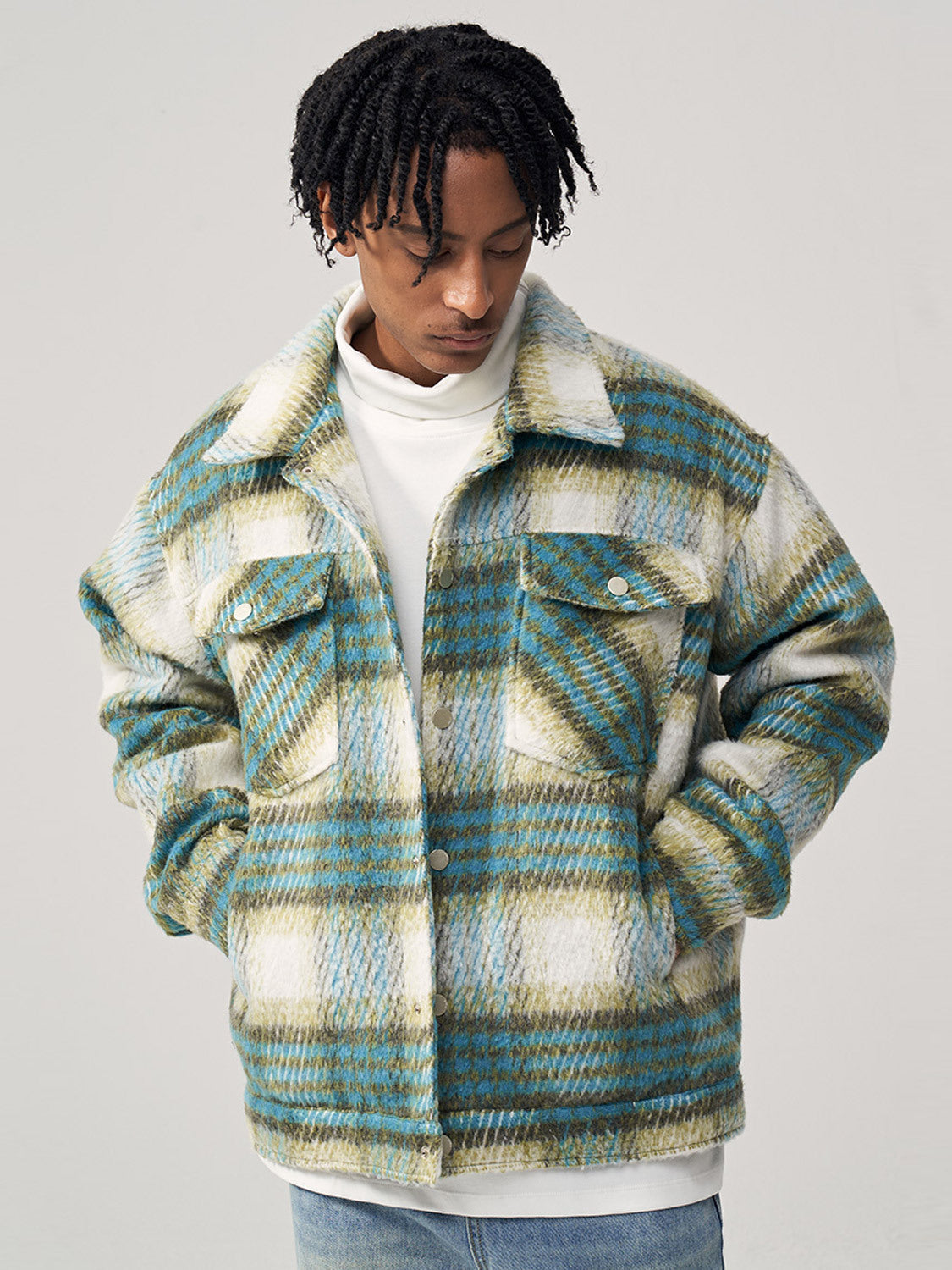 Adam™ | Surchemise à carreaux confortable en mélange de laine – Coupe ample