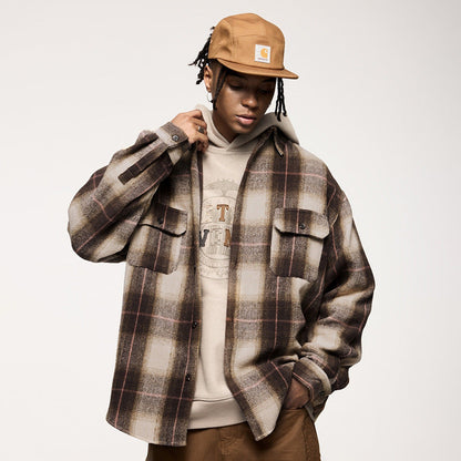 Léon™ | Veste à carreaux oversize style rétro japonais – Surchemise en flanelle