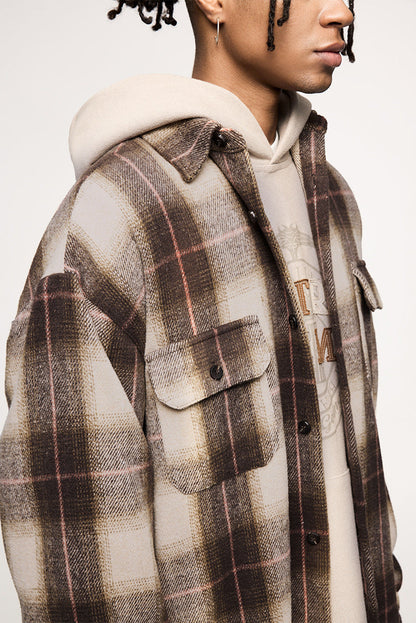 Léon™ | Veste à carreaux oversize style rétro japonais – Surchemise en flanelle