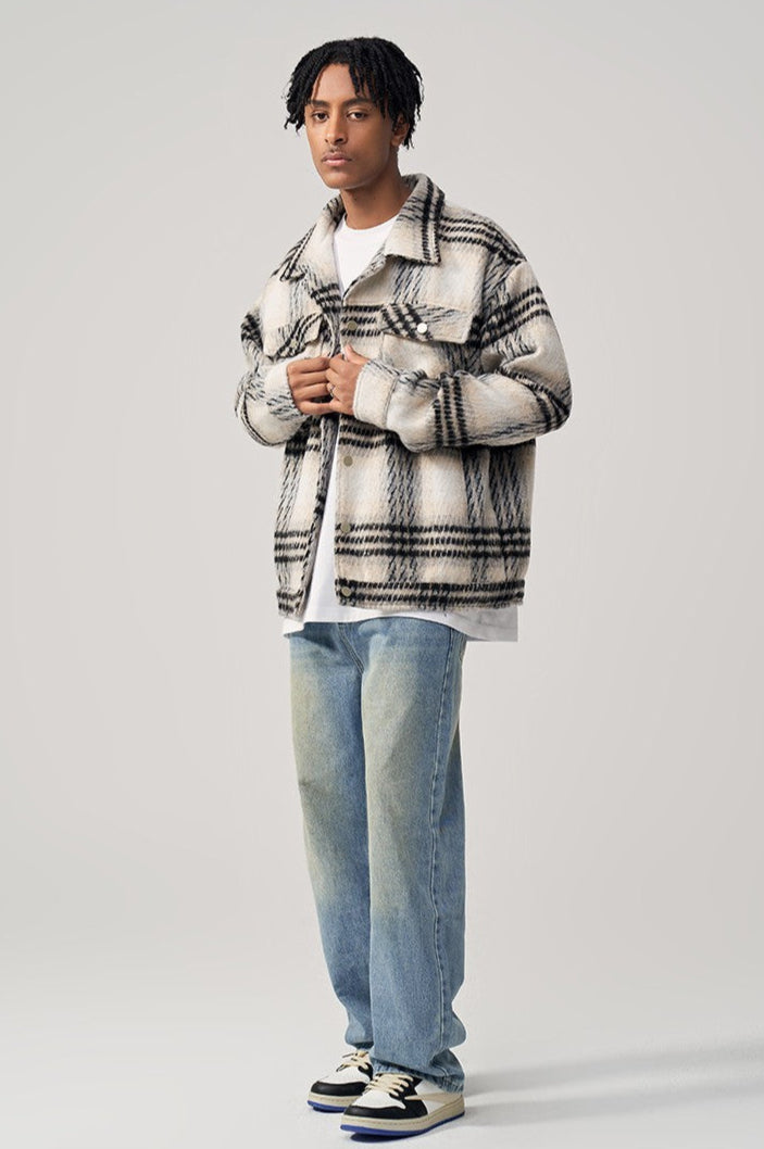 Adam™ | Surchemise à carreaux confortable en mélange de laine – Coupe ample