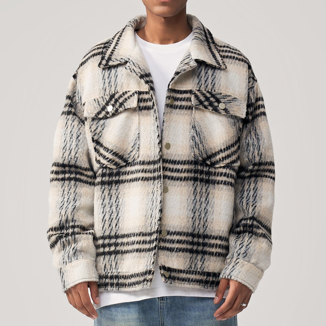 Adam™ | Surchemise à carreaux confortable en mélange de laine – Coupe ample